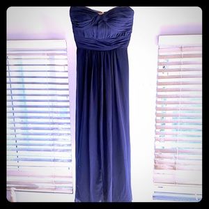 NWOT navy blue full length bridesmaid dress